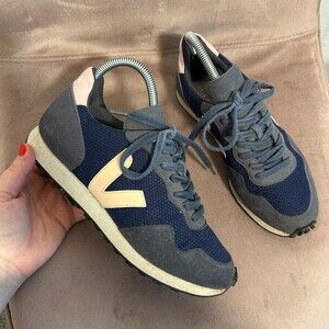 Veja SDU Alveomesh Women's 7 Casual Sneakers Navy Blue Pale Pink Logo Shoes